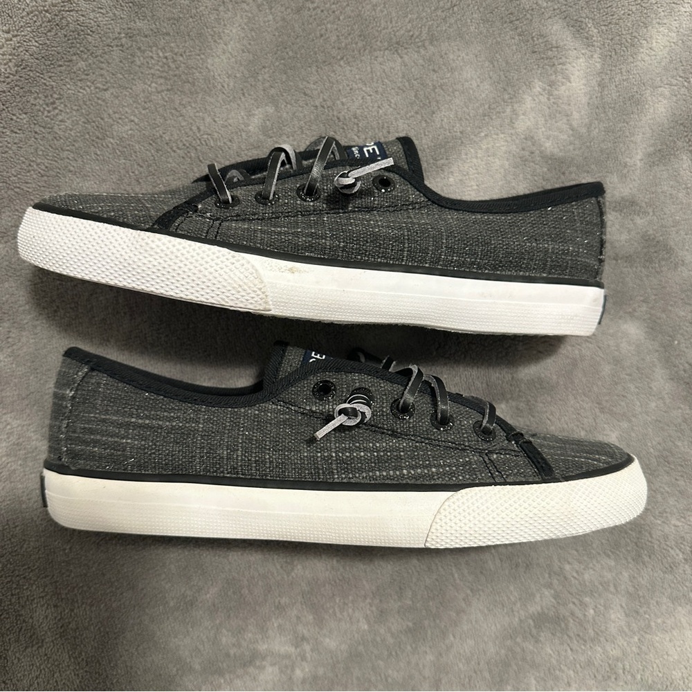 Sperry Grey Top Sider Shoes With Memory Foam Size 1.5M US Kids EU 35 - Picture 3 of 8